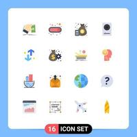 Universal Icon Symbols Group of 16 Modern Flat Colors of direction electronics accounting dj console Editable Pack of Creative Vector Design Elements