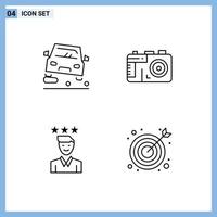 4 Creative Icons Modern Signs and Symbols of overtaking growth jam photo path Editable Vector Design Elements