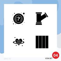 Thematic Vector Solid Glyphs and Editable Symbols of faq valentine pipe water grid Editable Vector Design Elements