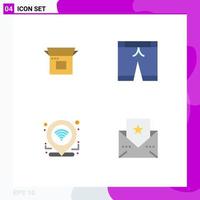 4 Flat Icon concept for Websites Mobile and Apps product release gps product sport connection Editable Vector Design Elements