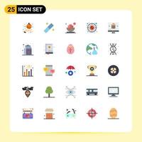 paquete de iconos de vector de stock de 25 signos y símbolos de línea para dardos de regalo flecha de tiro con arco de dardos locales elementos de diseño de vectores editables