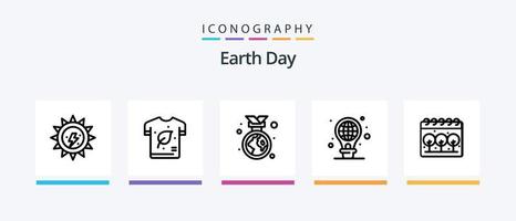 Earth Day Line 5 Icon Pack Including green. environment. day. ecology. plant. Creative Icons Design vector