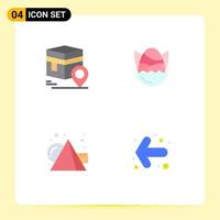 4 Creative Icons Modern Signs and Symbols of khana happy map chicken arts Editable Vector Design Elements