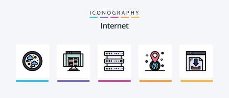 Internet Line Filled 5 Icon Pack Including smartphone. webpage. internet. setting. browser. Creative Icons Design vector