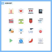 Set of 16 Modern UI Icons Symbols Signs for action gear internet content window Editable Pack of Creative Vector Design Elements