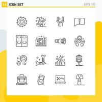 Modern Set of 16 Outlines Pictograph of rolls basic arrow error download Editable Vector Design Elements