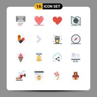 Set of 16 Modern UI Icons Symbols Signs for gym navigation like navigate explore Editable Pack of Creative Vector Design Elements