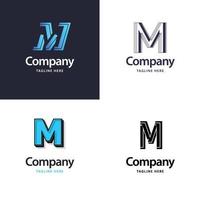 Letter M Big Logo Pack Design Creative Modern logos design for your business vector