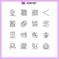 16 Universal Outlines Set for Web and Mobile Applications magnifer search favorite previous arrow Editable Vector Design Elements