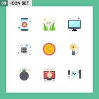 Modern Set of 9 Flat Colors and symbols such as user interface screen arrow branding Editable Vector Design Elements