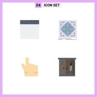 Pictogram Set of 4 Simple Flat Icons of app hand infrastructure grid living Editable Vector Design Elements