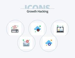 Hacking Flat Icon Pack 5 Icon Design. account. error. internet. cloud storage. scripting vector