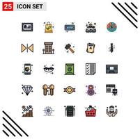 Set of 25 Modern UI Icons Symbols Signs for budget diagram hard money cash Editable Vector Design Elements