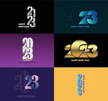 Big Set of 2023 Happy New Year logo text design 2023 number design template vector