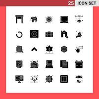 Stock Vector Icon Pack of 25 Line Signs and Symbols for lamp setting arrow preference configure Editable Vector Design Elements