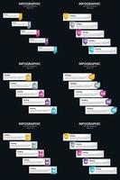 plantilla de diapositiva de presentación del paquete de infografías vectoriales 6 diagramas de ciclo de 5 pasos y líneas de tiempo vector