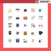 Universal Icon Symbols Group of 25 Modern Flat Colors of body ftp percent folder lock Editable Vector Design Elements