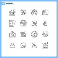 16 Outline concept for Websites Mobile and Apps document play brainstorm game teamwork Editable Vector Design Elements