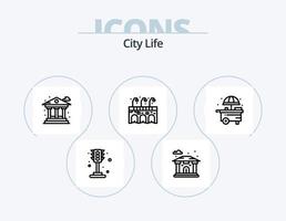 City Life Line Icon Pack 5 Icon Design. . life. city. city. office vector