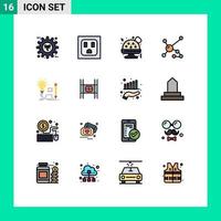 paquete de iconos de vector de stock de 16 signos y símbolos de línea para la idea de comida rápida de idea de lámpara elementos de diseño de vector creativo editable de adn