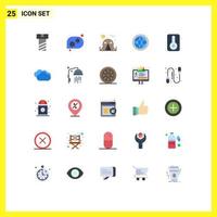 25 Thematic Vector Flat Colors and Editable Symbols of forecast thermometer center temperature support Editable Vector Design Elements