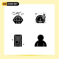 4 User Interface Solid Glyph Pack of modern Signs and Symbols of alpine bathroom gondola software bath Editable Vector Design Elements