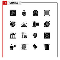 User Interface Pack of 16 Basic Solid Glyphs of anonymous view service layout wedding Editable Vector Design Elements