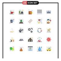 Group of 25 Modern Flat Colors Set for mail email real estate layout world Editable Vector Design Elements