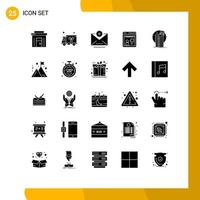 Set of 25 Modern UI Icons Symbols Signs for technology building add working online Editable Vector Design Elements