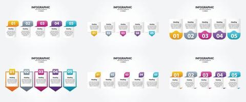 ilustración vectorial infografía conjunto de diseño plano para folleto publicitario y revista vector