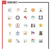 25 iconos creativos signos y símbolos modernos de elementos de diseño vectorial editables de bola de educación de bandera de tarjeta de niño vector