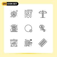 9 Thematic Vector Outlines and Editable Symbols of plus well medicine farming agriculture Editable Vector Design Elements