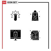 Universal Icon Symbols Group of 4 Modern Solid Glyphs of tube bag lab money online Editable Vector Design Elements