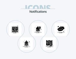 paquete de iconos de glifo de notificaciones 5 diseño de iconos. texto. notificación. actividad. charlar. mensaje vector