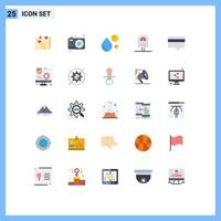 Universal Icon Symbols Group of 25 Modern Flat Colors of money parking fatty acid meter omega Editable Vector Design Elements