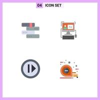 Modern Set of 4 Flat Icons and symbols such as books forward study software resume Editable Vector Design Elements