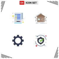 Mobile Interface Flat Icon Set of 4 Pictograms of checklist gadget automation smart technology Editable Vector Design Elements