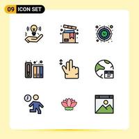 Set of 9 Modern UI Icons Symbols Signs for history archive valentine data time Editable Vector Design Elements