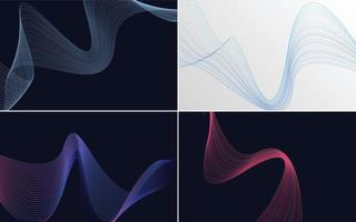 Collection of geometric minimal lines pattern set vector