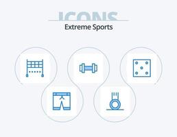 Sport Blue Icon Pack 5 Icon Design. sport. game. line. dice. training vector