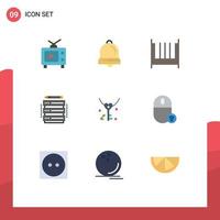 9 iconos creativos modernos signos y símbolos de amor servidor bed rack editar elementos de diseño vectorial editables vector