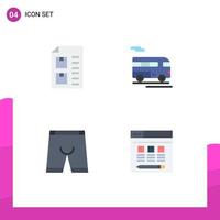 User Interface Pack of 4 Basic Flat Icons of check accessories list coach clothing Editable Vector Design Elements