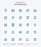 paquete de iconos azules creative seo 25 como seo. monitor. negocio. Internet. calidad vector