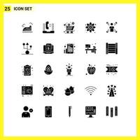 25 Creative Icons Modern Signs and Symbols of physics particle service atom product Editable Vector Design Elements