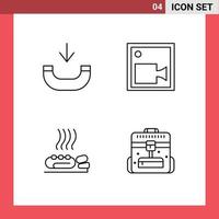 4 Universal Filledline Flat Colors Set for Web and Mobile Applications call heat cam video spa Editable Vector Design Elements