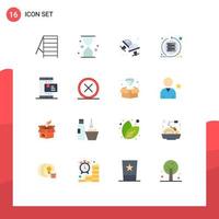 16 Flat Color concept for Websites Mobile and Apps ecommerce sprint cuff scrum agile Editable Pack of Creative Vector Design Elements