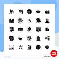 Set of 25 Modern UI Icons Symbols Signs for heart light free innovation concept Editable Vector Design Elements