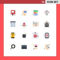 16 Thematic Vector Flat Colors and Editable Symbols of browser eight mind mirror paper Editable Pack of Creative Vector Design Elements