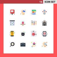 16 Thematic Vector Flat Colors and Editable Symbols of browser eight mind mirror paper Editable Pack of Creative Vector Design Elements