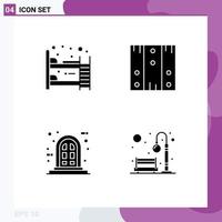 Pack of creative Solid Glyphs of baby bed frame sleep logistic window Editable Vector Design Elements